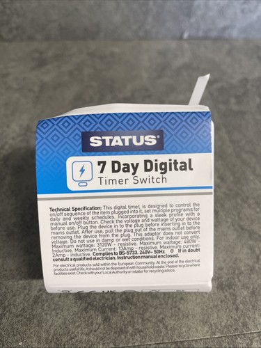 Status timer switch 7 day - timer,